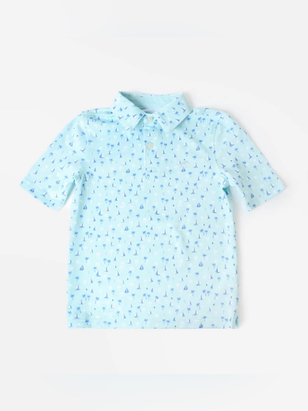 Southern Tide Boys Driver Seascape Sailing Printed Performance Polo - Small 6/7